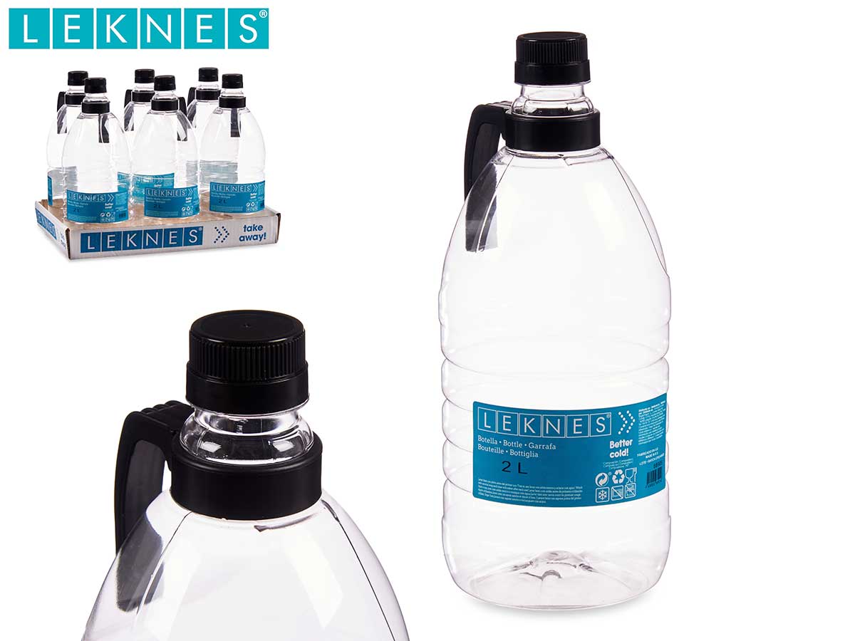 Round Plastic Bottle With Handle 2000Ml