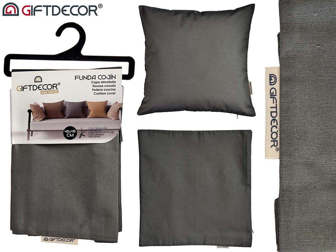 Cushion Cover With Zip Anthracite 45 x 45 cm