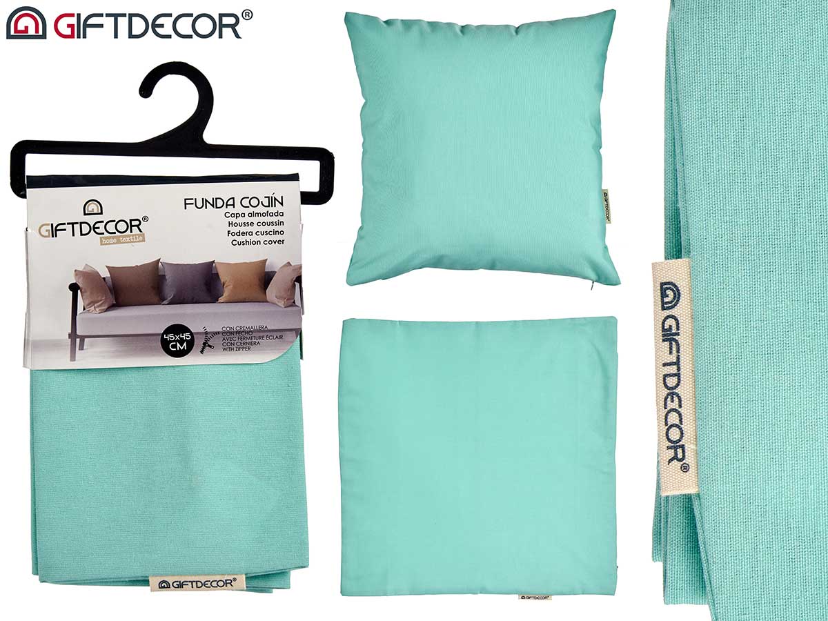 Cushion Cover With Zip Turquoise 45 x 45 cm