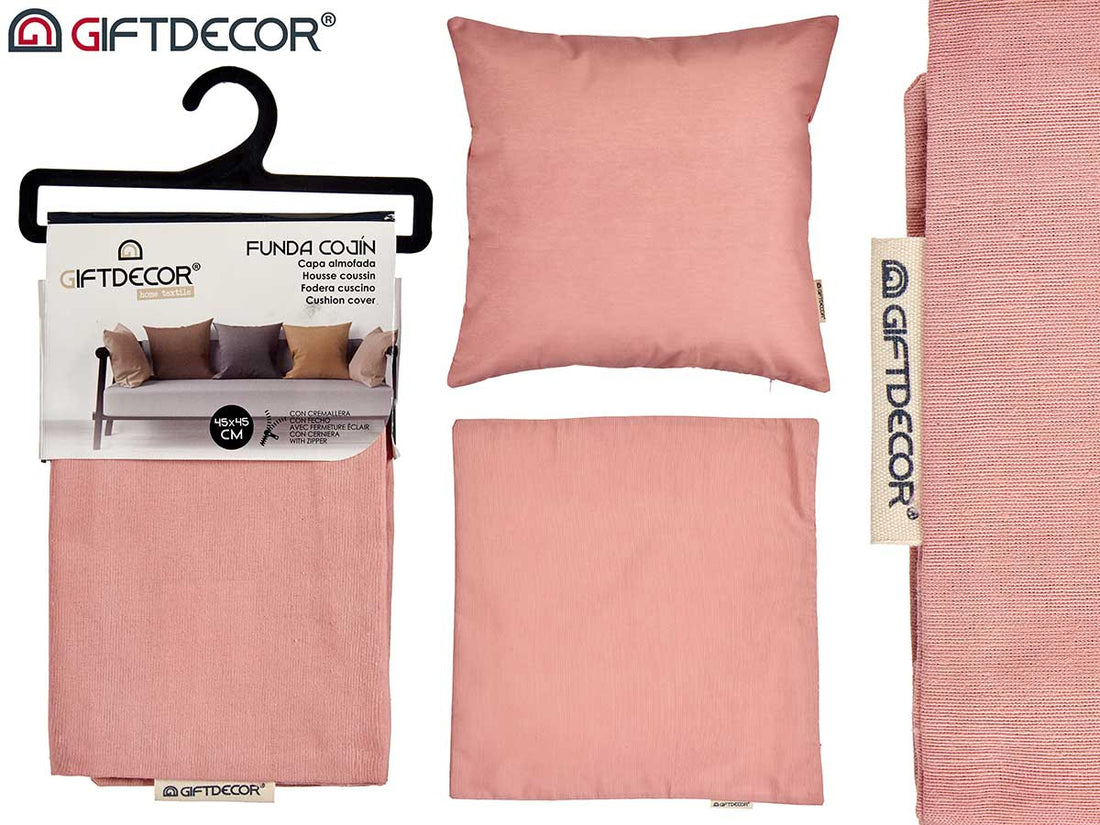 Cushion Cover With Zip Pink 45 x 45 cm