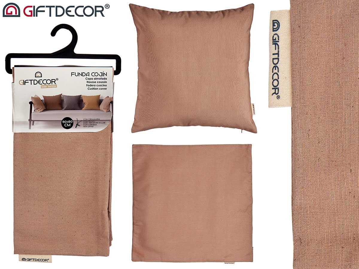 Cushion Cover With Zip Brown 60 x 60 cm