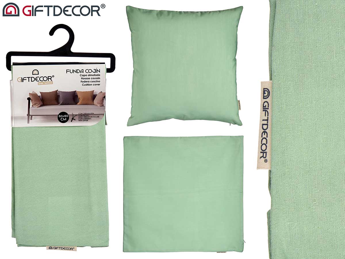 Cushion Cover With Zip Green 60 x 60 cm