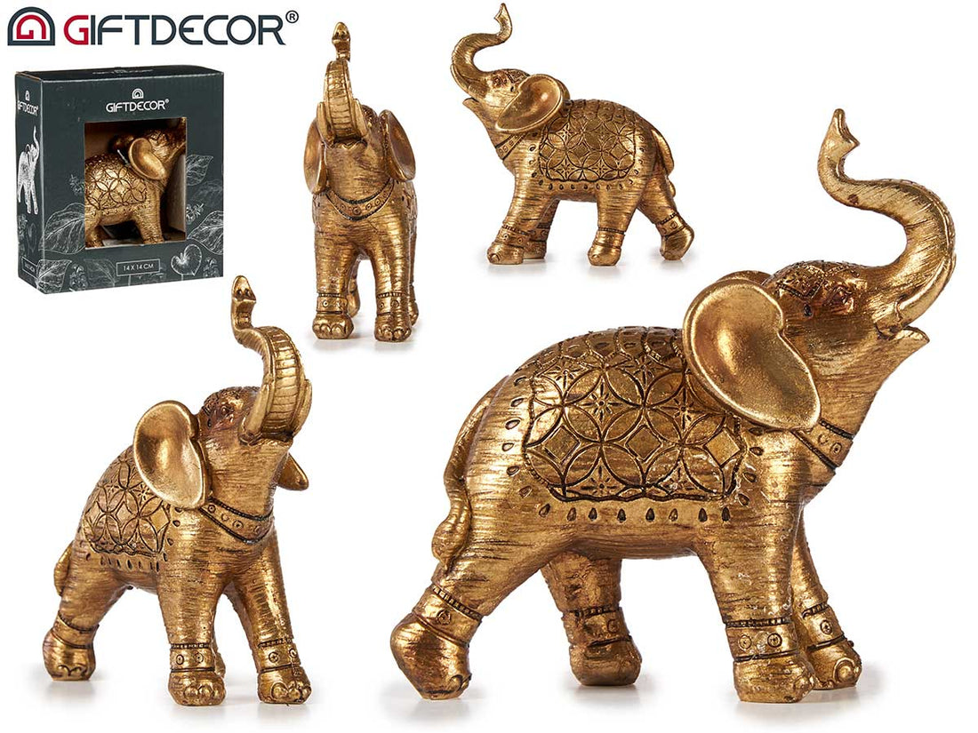 Small Golden Resin Elephant