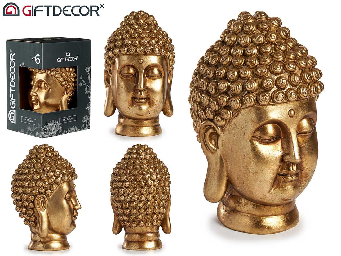 Golden Resin Buddha Head