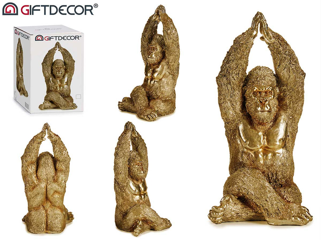 Gorilla Yoga mãos para cima dourado