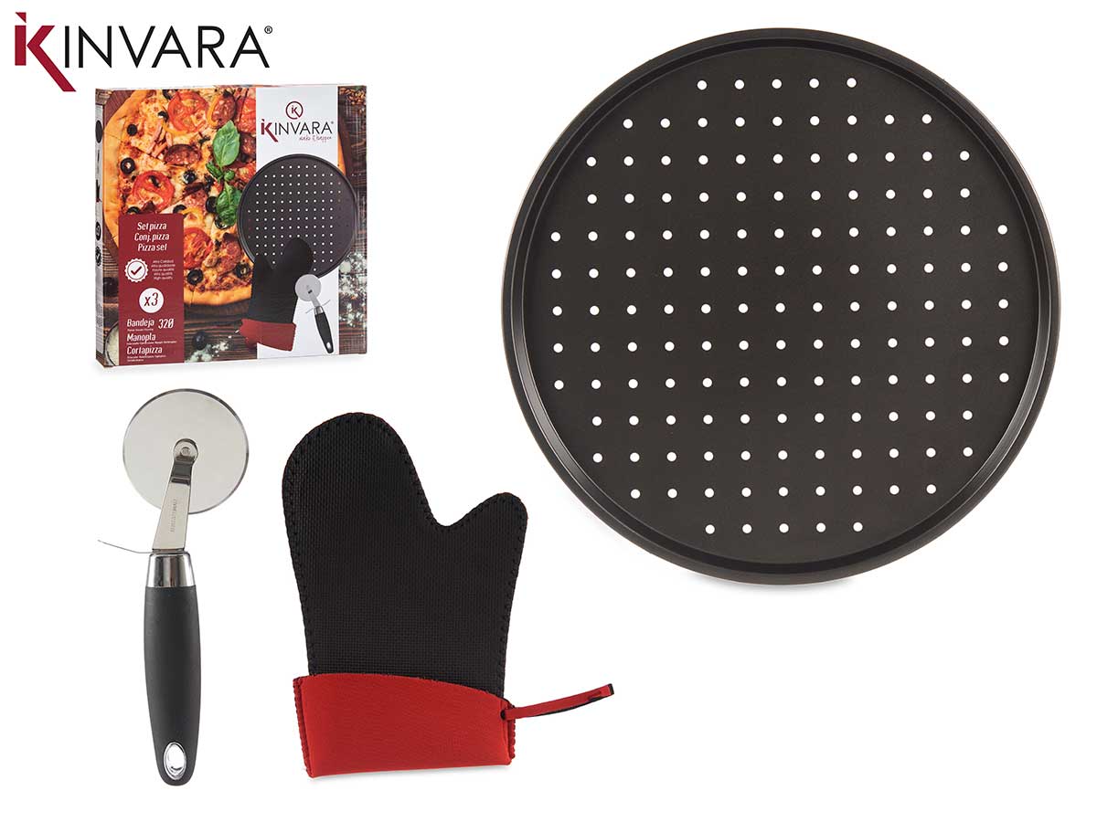 Pizza Set: Plate + Glove + Pizza Cutter