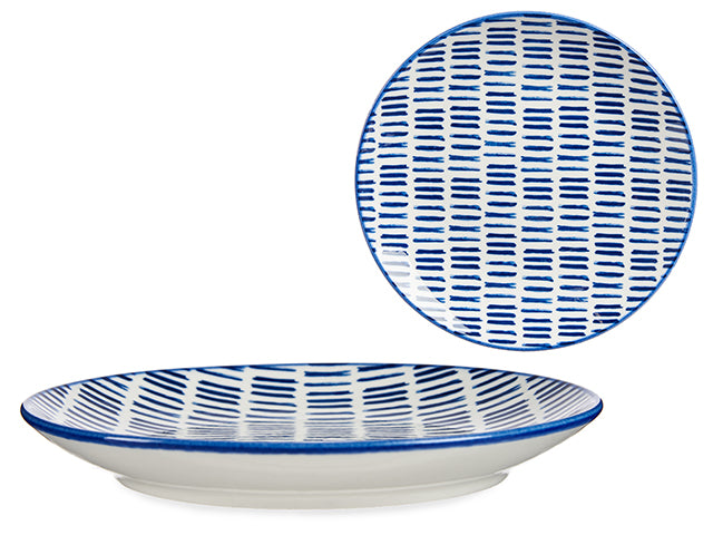 20Cm Blue Line Design Dessert Plate