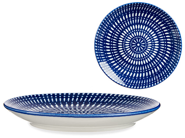 20Cm Blue Ethnic Circle Dessert Plate