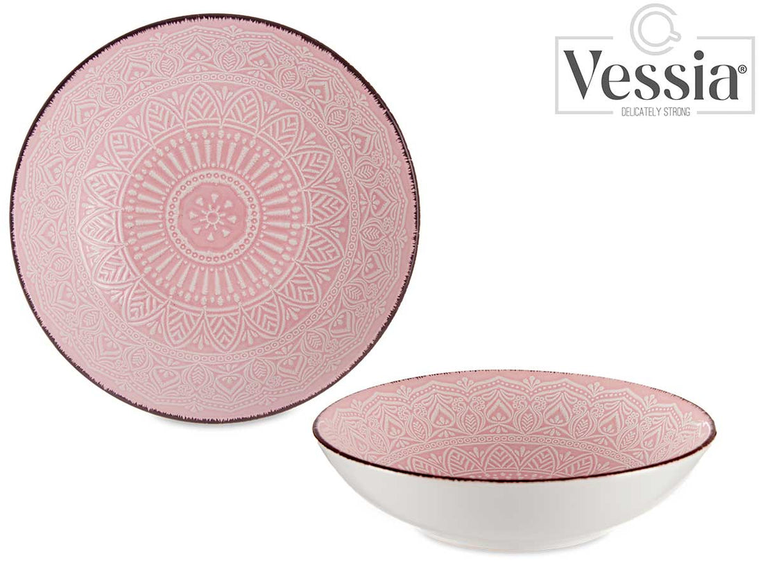 20Cm Pink Relief Soup Dish