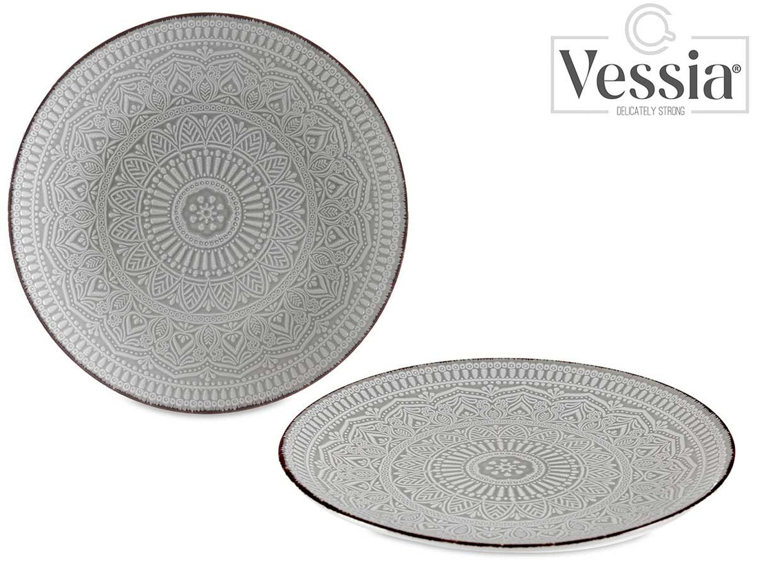 27Cm Grey Relief Plate