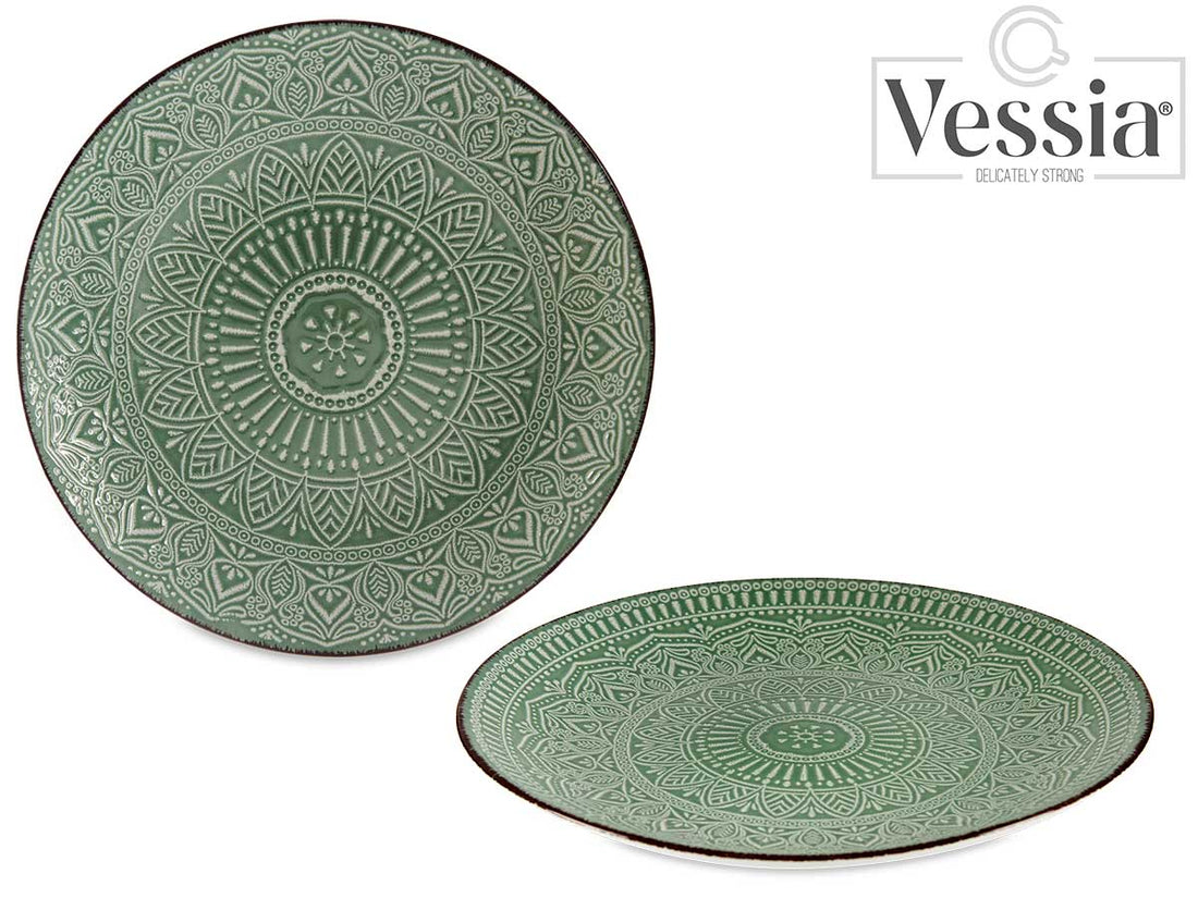 27Cm Green Relief Plate