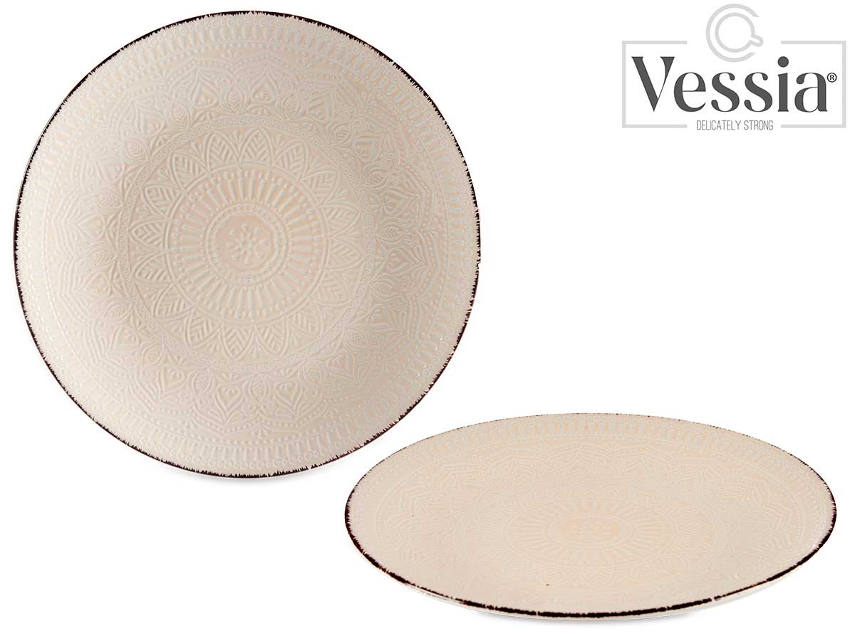 27Cm Beige Relief Plate