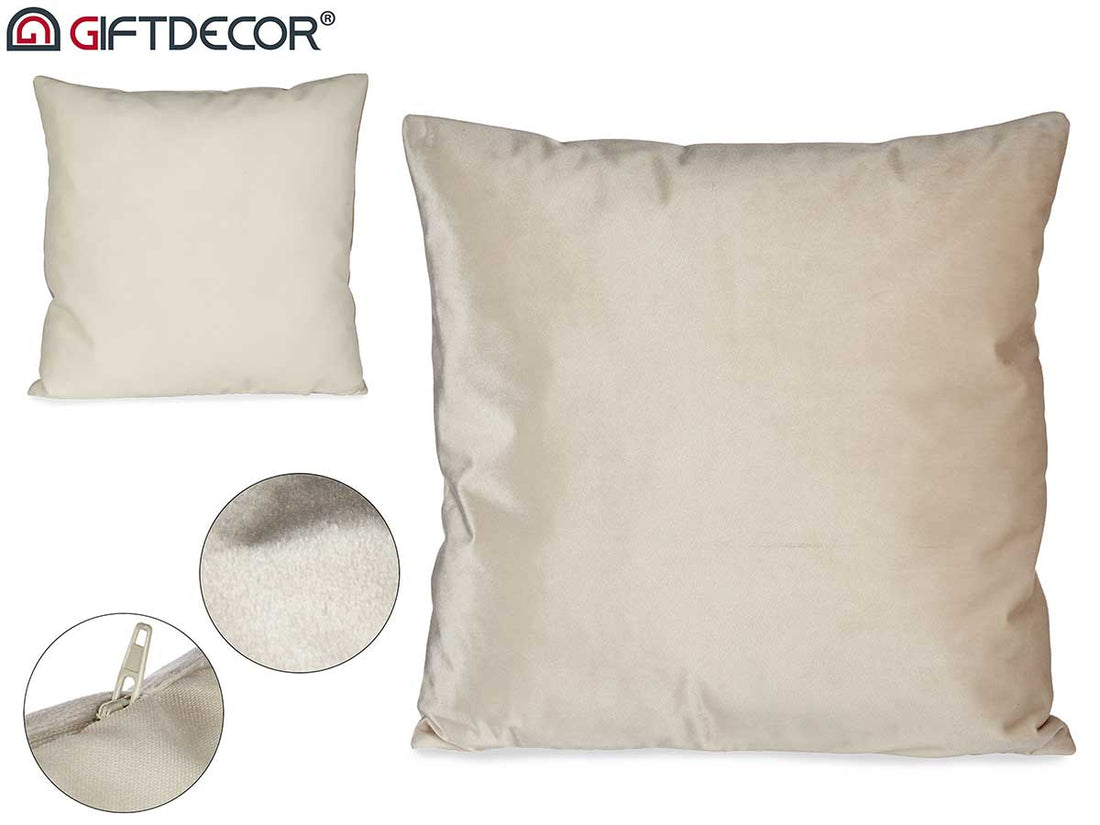 Off-White Velvet Cushion 45 x 45 cm