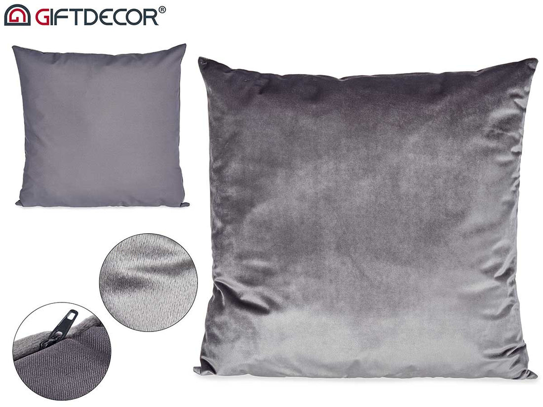 Grey Velvet Cushion 60 x 60 cm