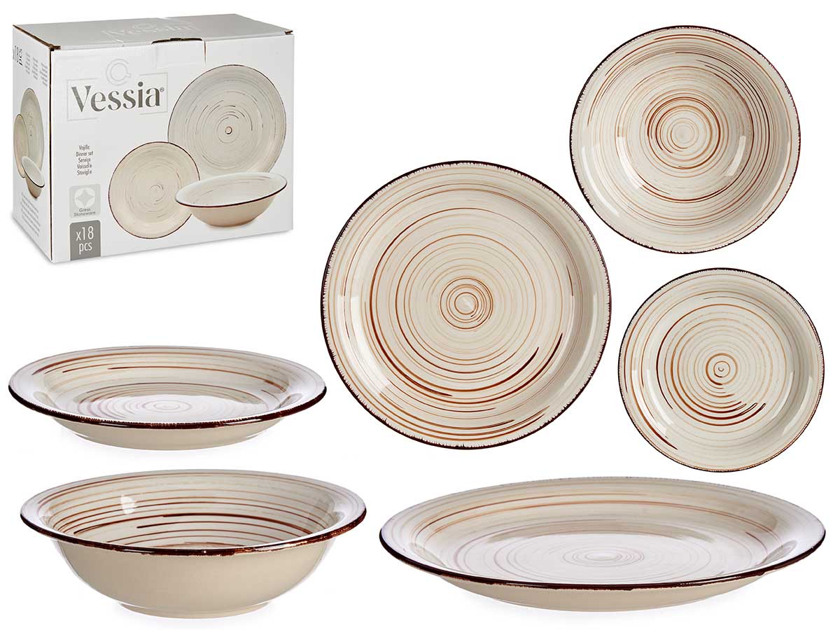 18Pcs Dinner Set Cream Color