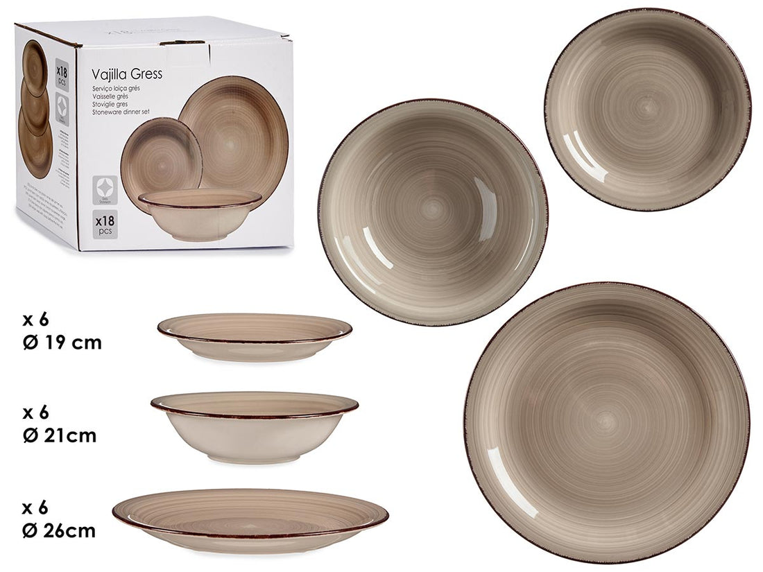 18Pcs Dinner Set Earth Colour