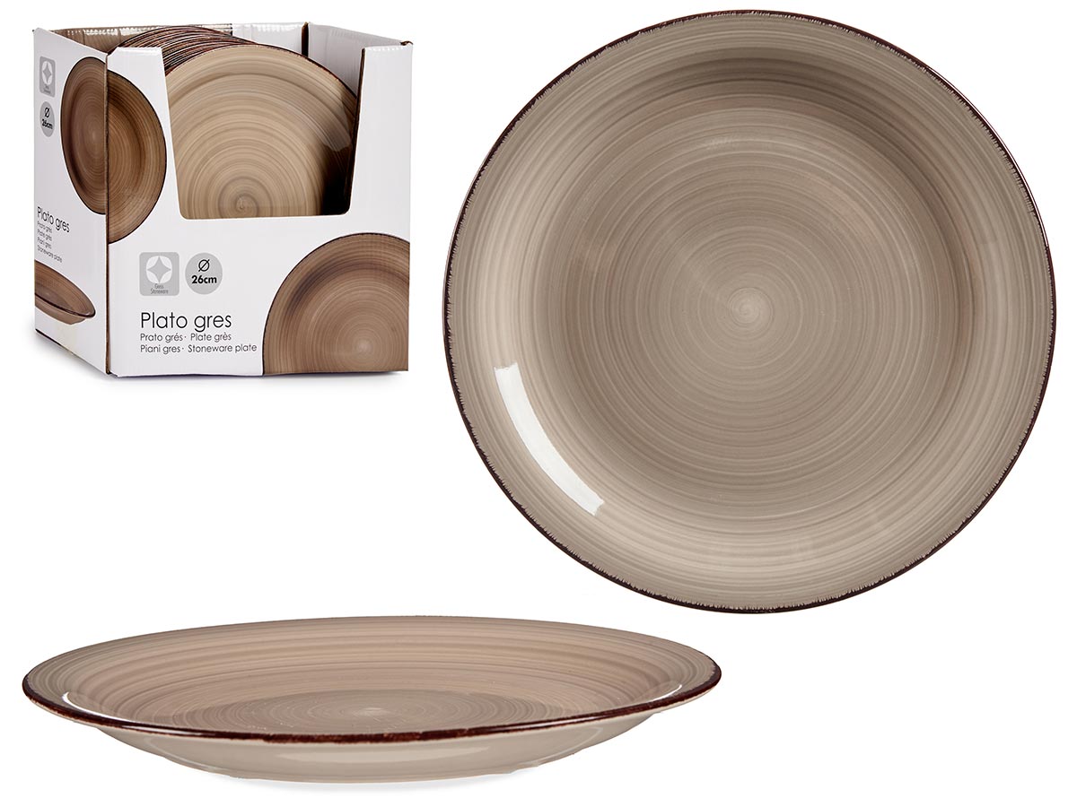 Flat Plain Light Earth Colour Plate With Edge