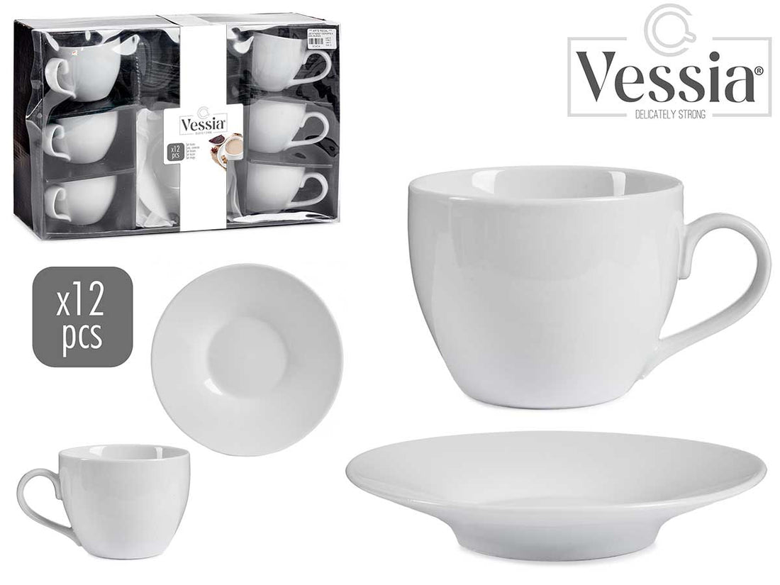 Set 6 Cups And Saucer 420Ml White