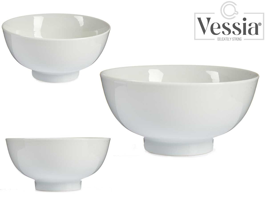 Tall Round White Bowl 1000Ml