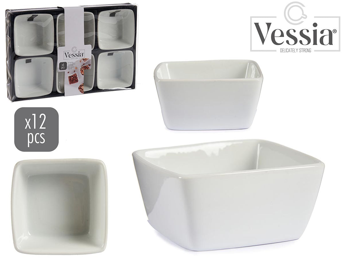 Set 6 Square White Bowls