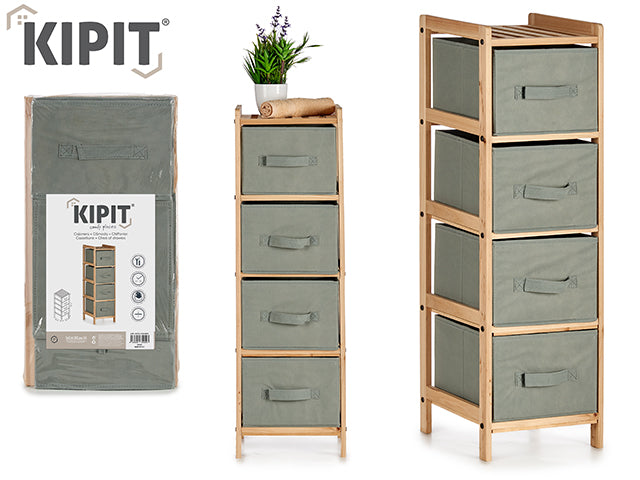 4-Drawer Cabinet Dark Gray Color