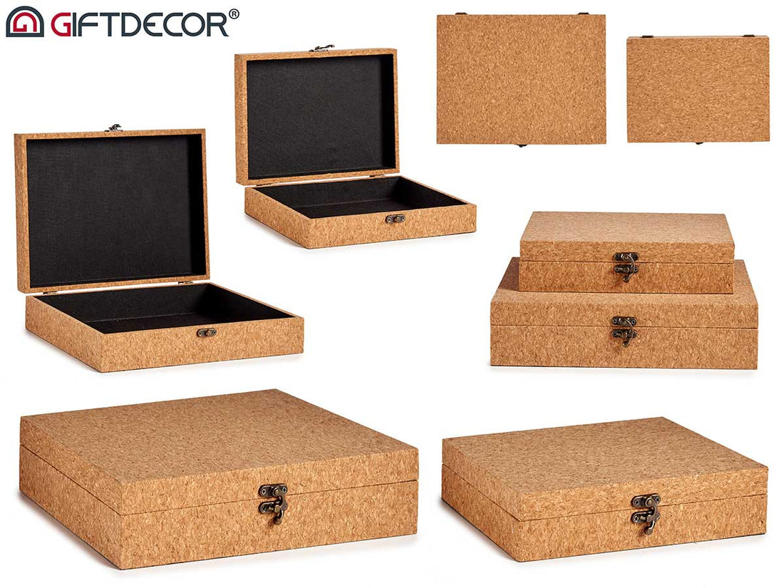 Set 2 Cork Natural Boxes