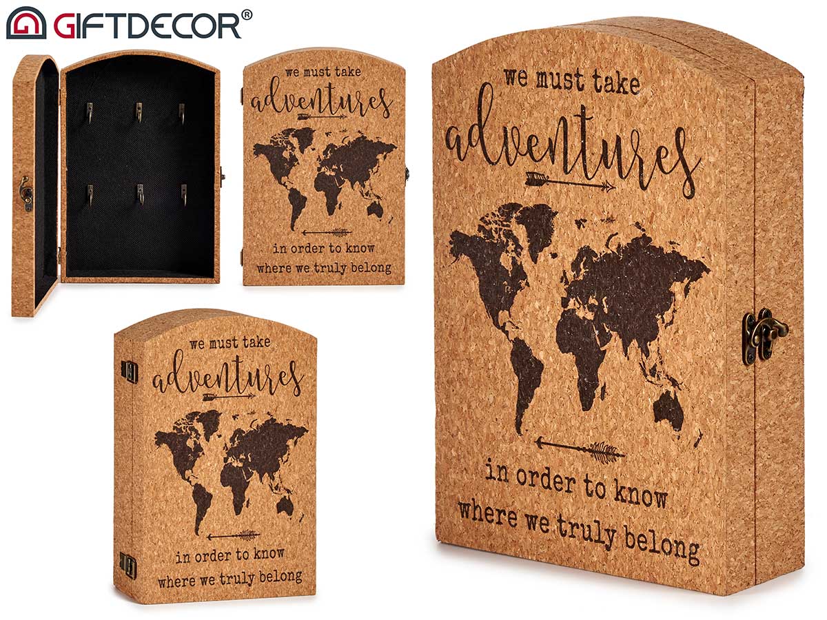 Cork Key World Map Holder