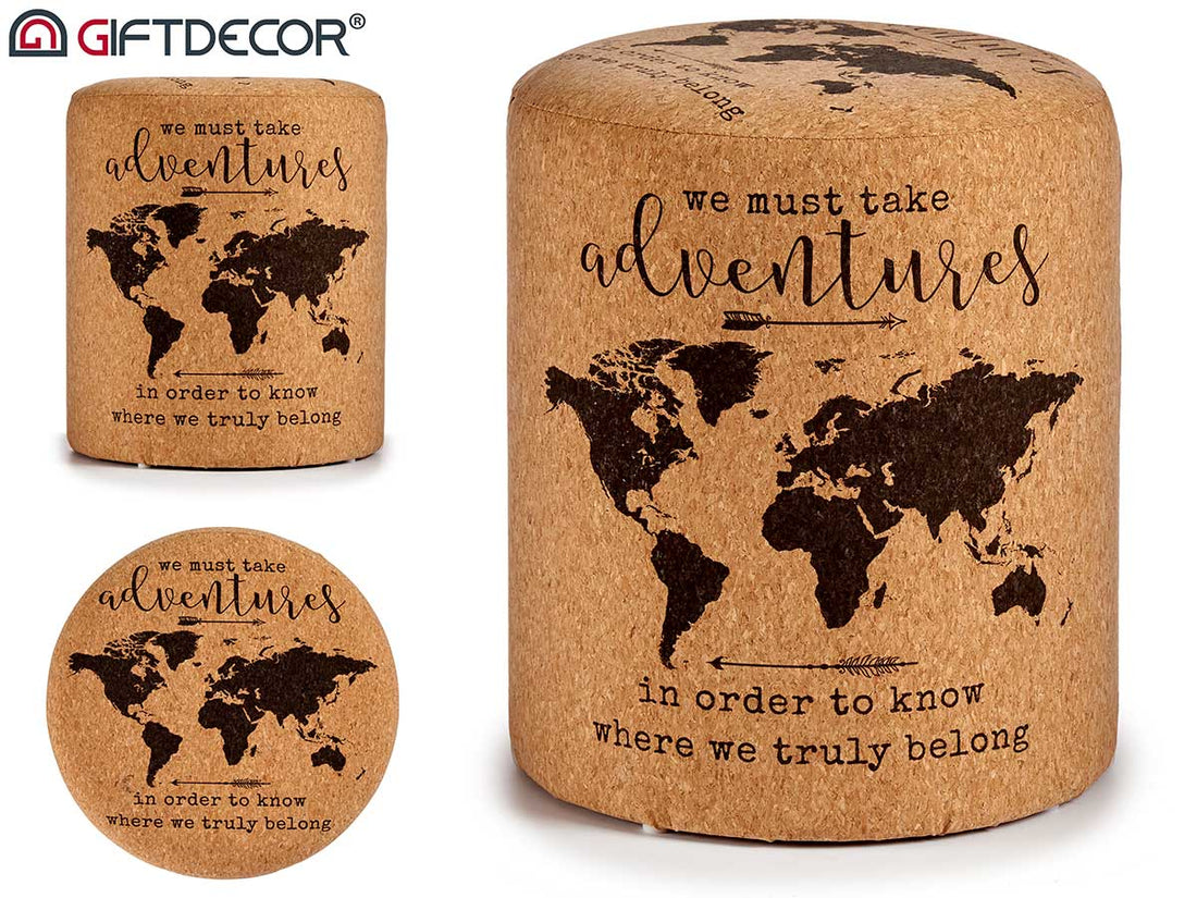 World Map Cork Rigid Puff