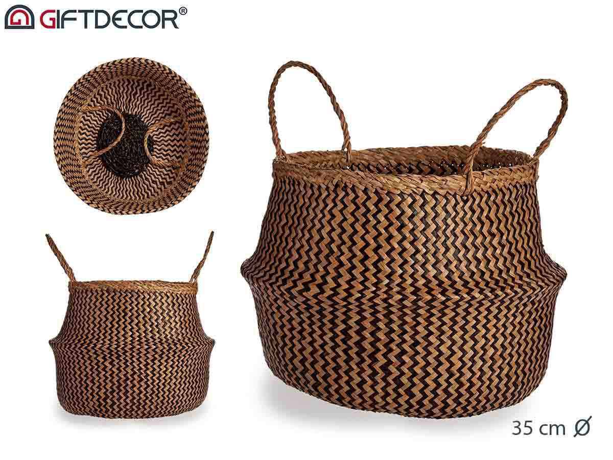 Natural/Black Belly Basket 35 cm