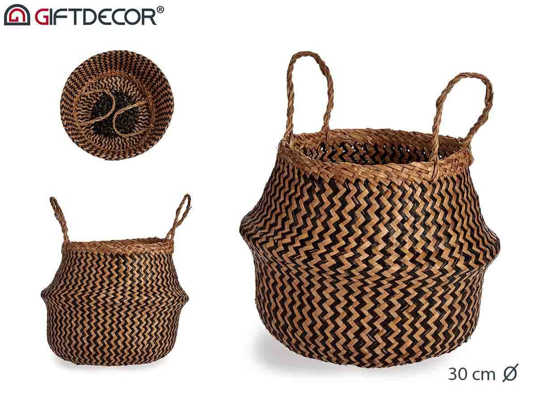 Natural/Black Belly Basket 30 cm