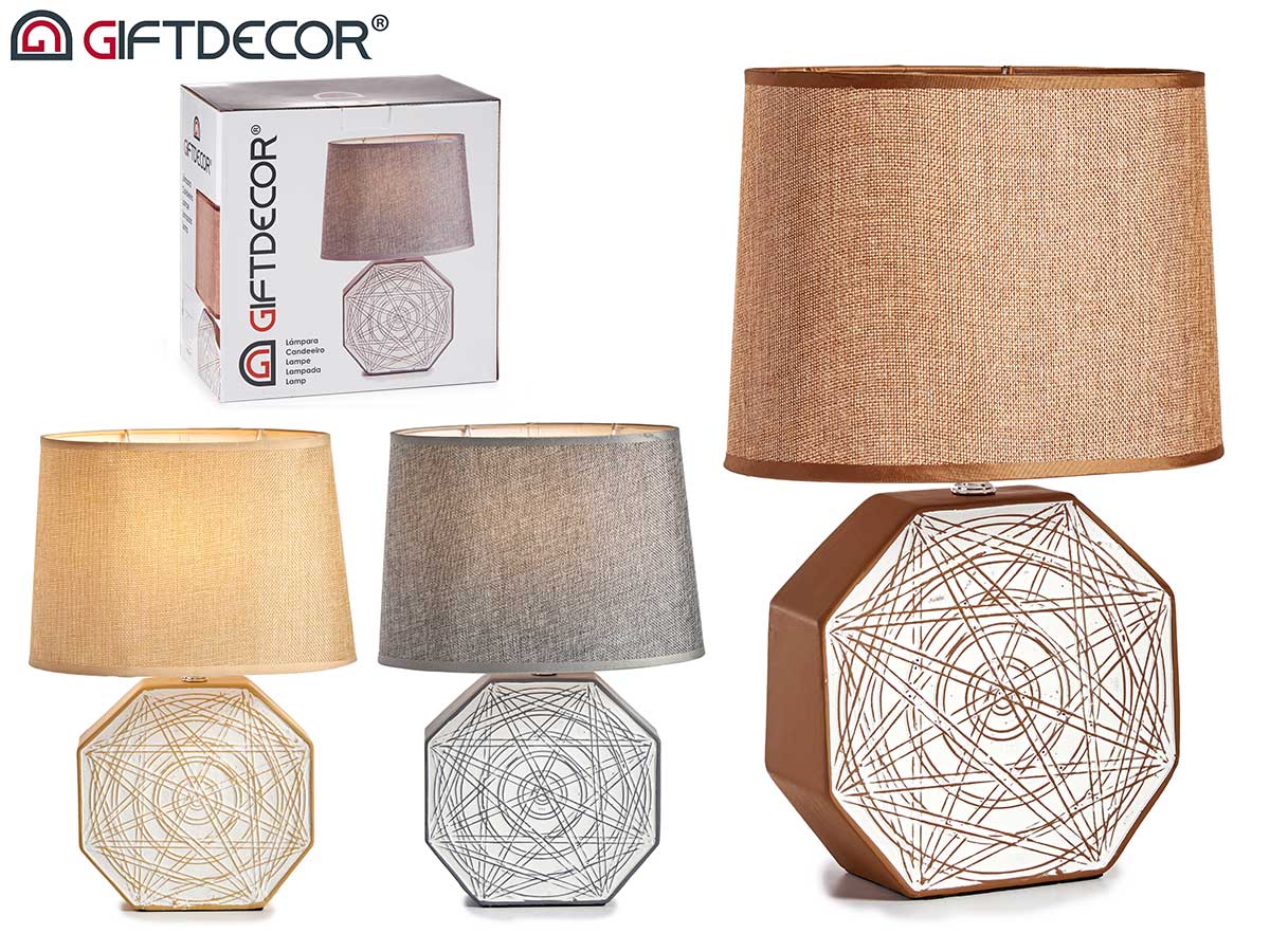 Ceramic Hexagonal Big Lamps 3 Assorted