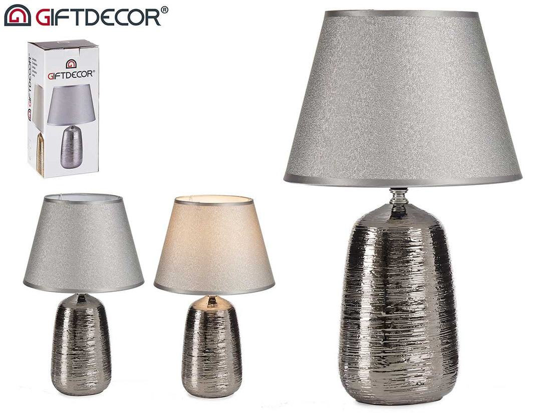 Cylinder Silver Ceramig Big Lamp