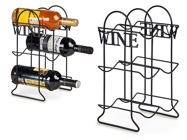 Matt Black Steel Bottle Rack