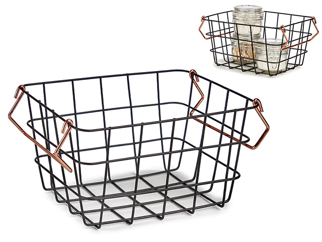 Medium Black Copper Handle Basket