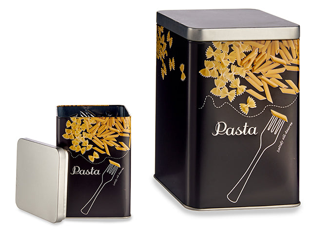 Caja De Lata Cuadrada De Diseño De Pasta