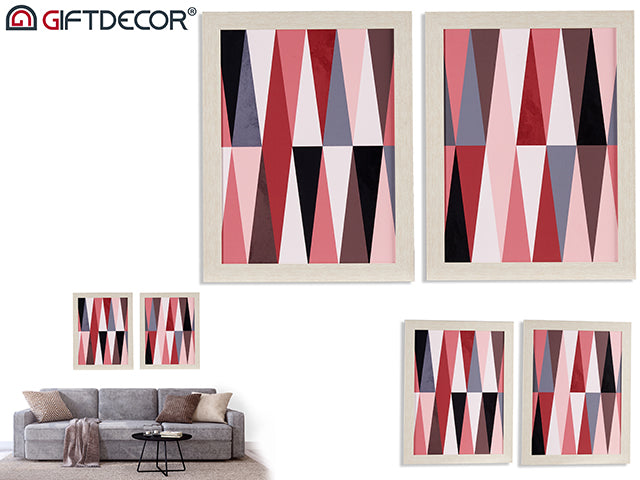 Pink Geometric Form Painting Assort 2 61 x 81 cm