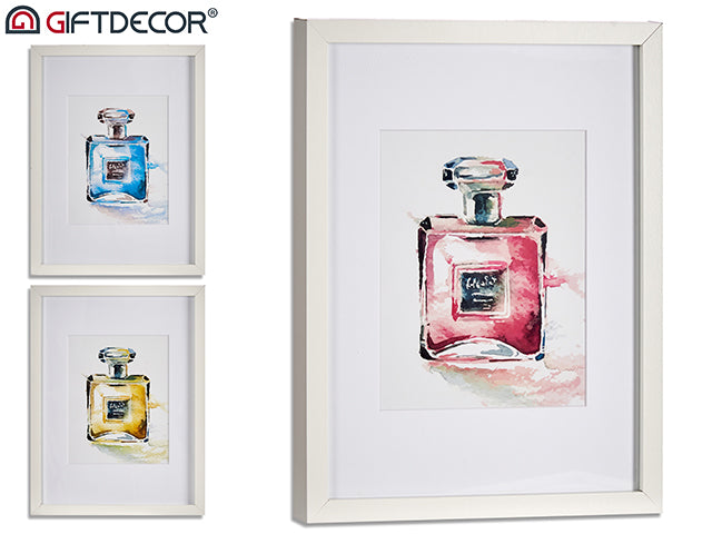 Decorative Picture Perfume Assort 3 Col 33 x 43 cm