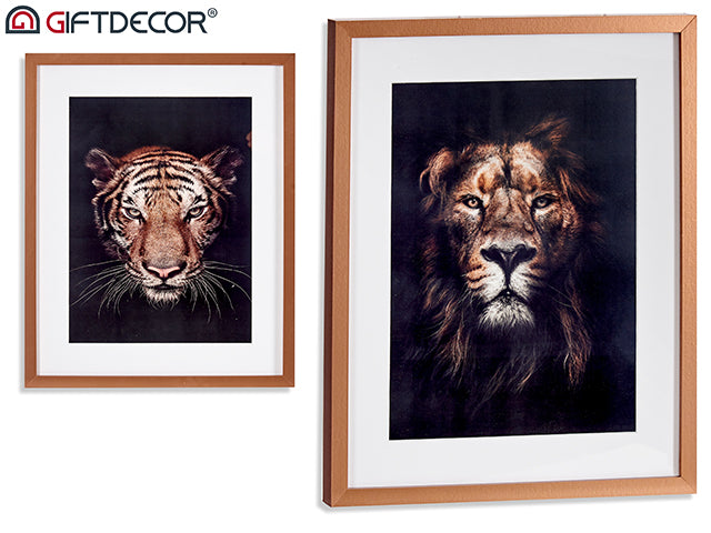 Foto Leão-Tigre Bronze Frontal Assort 43 x 53 cm