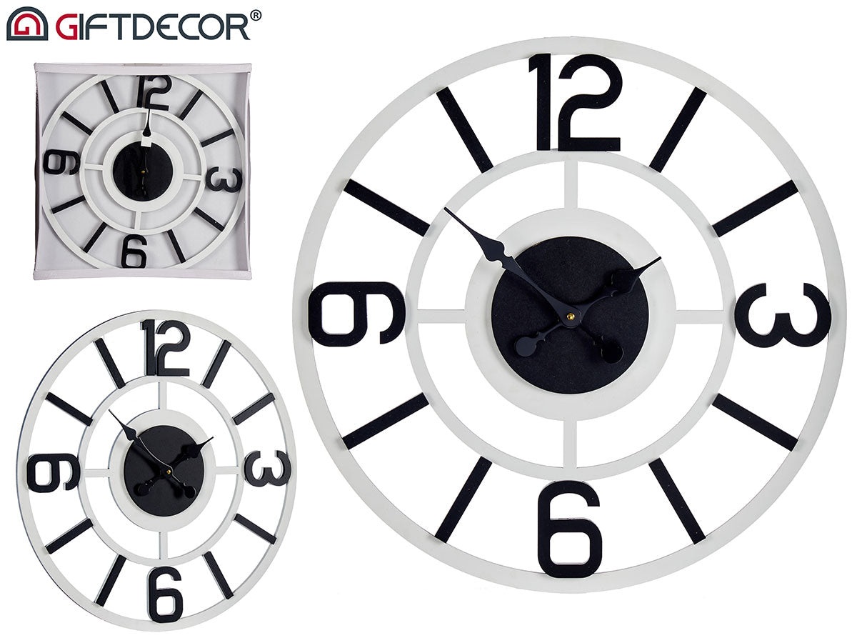 Reloj de pared de metal negro de 60 cm