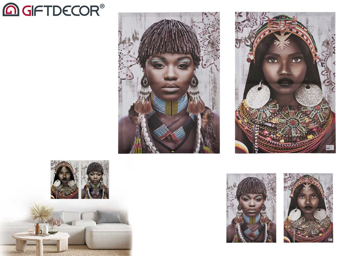 Set 2 African Women Canvas Printing 50 x 70
