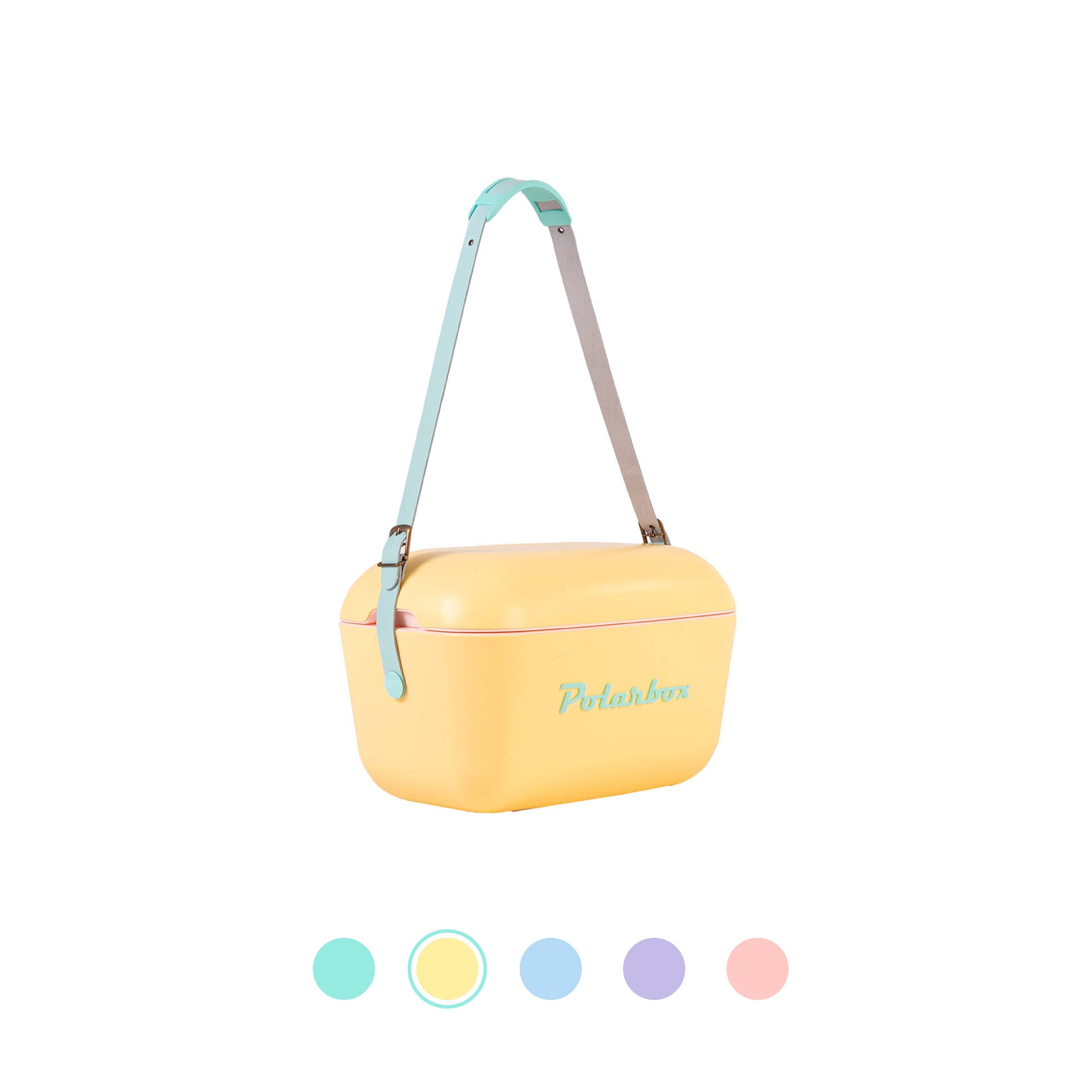 Polarbox Retro Vintage Style Cooler 12 L Yellow Ibiza - Green Wing