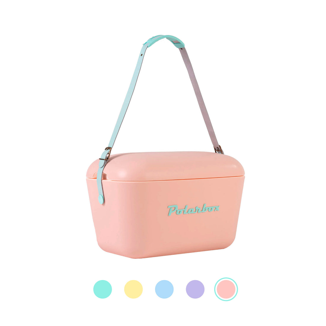 Polarbox Retro Vintage Style Cooler 20 L Nude Rose - Green Wing